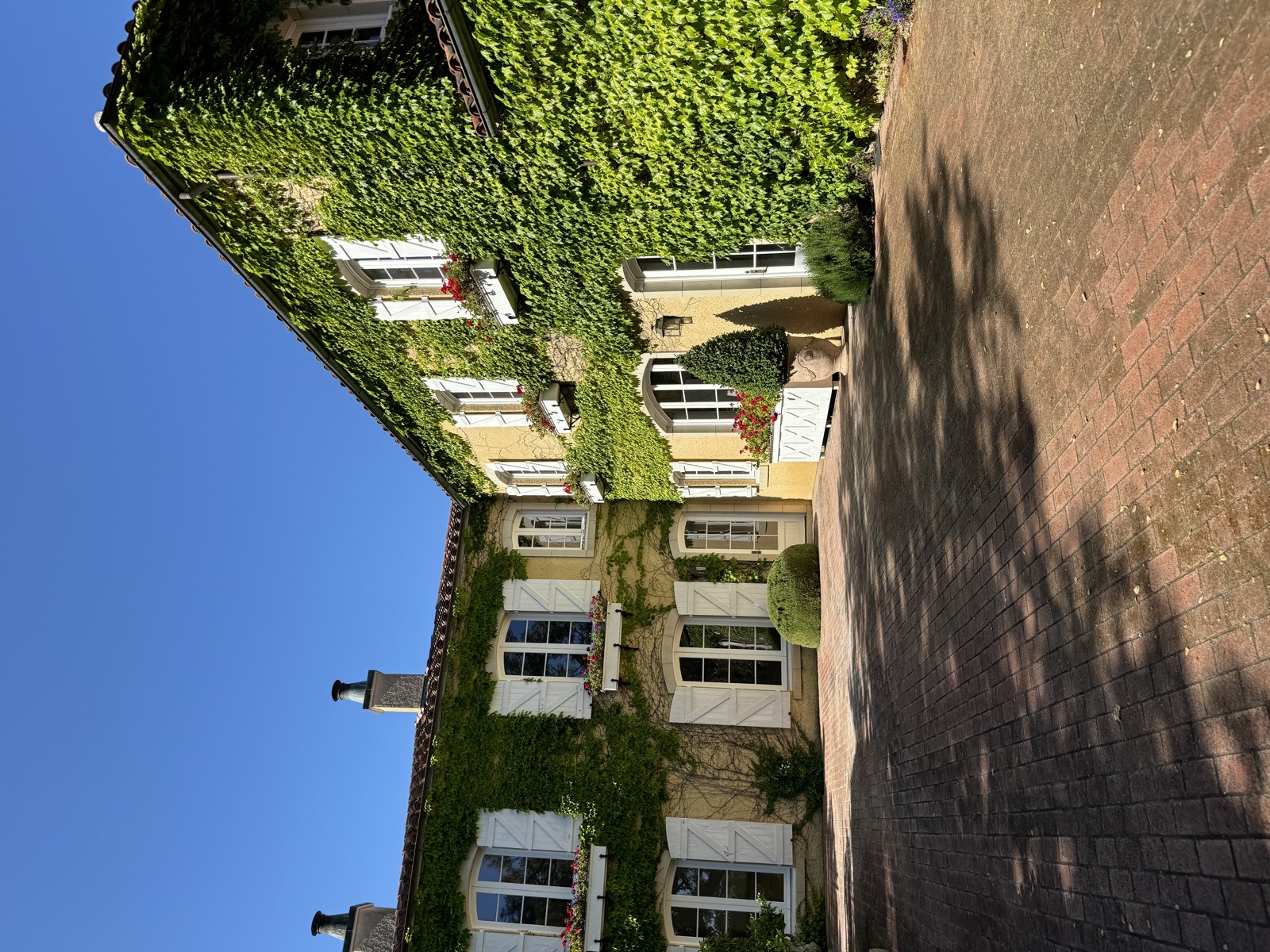 Covered patio at sunset
